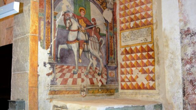 L'affresco con la Madonna col Bambino di Tiussi dopo l'intervento conservativo (ph. M. Pezzuto)