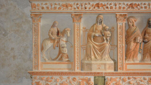 L'altare del Pilacorte dopo la prima pulitura (ph. M. Pezzuto)
