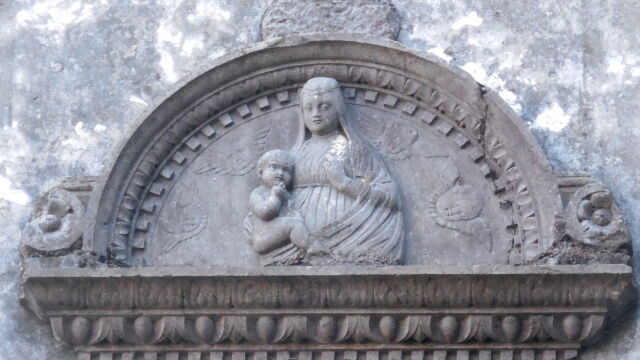 Casanova, pieve di S. Maria oltre But, Pilacorte , portale, 1505